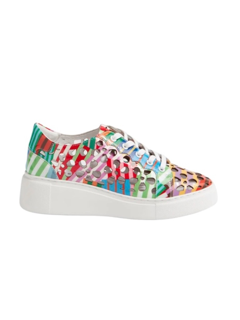 NWB Django & Juliette Yarry-DJ Leather Sneakers EU 42 Colourful Patent Lace Up